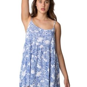 American Apparel blue/white floral babydoll dress